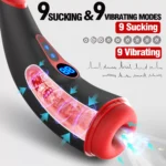 007Pro Suck Akıllı Isıtmalı İnleme Sesli Emiş Titreşimli Vajina Dijital Ekranlı Otomatik Mastürbatör - Görsel 2