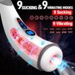 007Pro Suck Akıllı Isıtmalı İnleme Sesli Emiş Titreşimli Vajina Dijital Ekranlı Otomatik Mastürbatör - Görsel 2