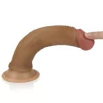 18 CM Çift Katmanlı Ultra Realistik ve Yumuşak Dokulu Anal Dildo Melez Penis - Görsel 3