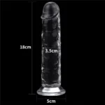 18CM Yeni Nesil Vantuzlu Şeffaf Dildo Penis - Flawless Clear Dildo - Görsel 4