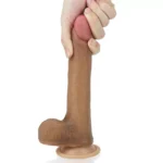 20 CM Yumuşak Dokulu Çift Katmanlı Platin Silikon Realistik Melez Penis - Dual layered Platinum Silicone Cock - Görsel 4