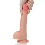 20 CM Yumuşak Dokulu Çift Katmanlı Platin Silikon Realistik Penis - Dual layered Platinum Silicone Cock - Görsel 5