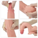 20 CM Yumuşak Dokulu Çift Katmanlı Platin Silikon Realistik Penis - Dual layered Platinum Silicone Cock - Görsel 2