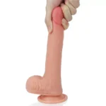 20 CM Yumuşak Dokulu Çift Katmanlı Platin Silikon Realistik Penis - Dual layered Platinum Silicone Cock - Görsel 4
