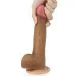 22 CM Yumuşak Dokulu Çift Katmanlı Platin Silikon Realistik Melez Penis - Dual layered Platinum Silicone Cock - Görsel 3