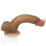 22 CM Yumuşak Dokulu Çift Katmanlı Platin Silikon Realistik Melez Penis - Dual layered Platinum Silicone Cock - Görsel 4
