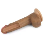 22 CM Yumuşak Dokulu Çift Katmanlı Platin Silikon Realistik Melez Penis - Dual layered Platinum Silicone Cock - Görsel 5