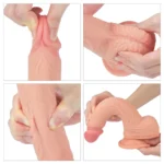 22 CM Yumuşak Dokulu Çift Katmanlı Platin Silikon Realistik Penis - Dual layered Platinum Silicone Cock - Görsel 2