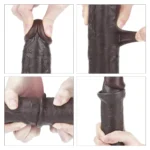 24 CM Hareketli Deri Ultra Yumuşak Çift Katmanlı Zenci Penis - Sliding Skin Dual Layer Dong - Görsel 2