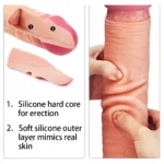 31 CM Yumuşak Dokulu Çift Katmanlı Realistik Penis - Dual Layered Platinum Silicone Cock - Görsel 4