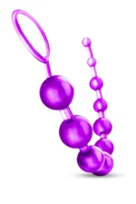 Anal Beads Pull Ring Tutma Halkalı Dereceli Toplar Silikon Mor Anal Boncuk