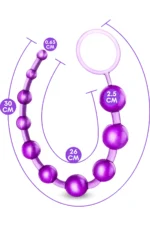 Anal Beads Pull Ring Tutma Halkalı Dereceli Toplar Silikon Mor Anal Boncuk - Görsel 2