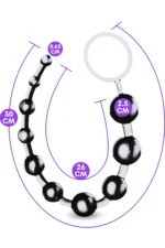 Anal Beads Pull Ring Tutma Halkalı Dereceli Toplar Silikon Siyah Anal Boncuk - Görsel 2