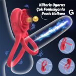Barry RCT - Şarjlı Kablosuz Uzaktan Kumandalı Gül Tasarımlı Klitoris Uyarıcı Titreşimli Testis ve Penis Halkası - Görsel 3