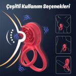 Barry RCT - Şarjlı Kablosuz Uzaktan Kumandalı Gül Tasarımlı Klitoris Uyarıcı Titreşimli Testis ve Penis Halkası - Görsel 6