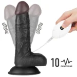 Belden Bağlamalı Titreşimli Ultra Yumuşak Gerçekçi Et Dokulu Realistik Zenci Vibratör Dildo - Görsel 3