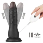 Belden Bağlamalı Titreşimli Ultra Yumuşak Gerçekçi Et Dokulu Testissiz Realistik Zenci Vibratör Dildo Penis - Görsel 3