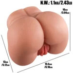Bethany - Anal Vajina Çift Girişli Titreşimli Isıtmalı Realistik Kalça Suni Vajina Mastürbatör 1.1KG - Görsel 5