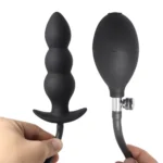 İnflatable Anal Beads Şişirilebilir Dereceli Boncuk Anüs Genişletici Boğumlu Silikon Anal Butt Plug - Görsel 2