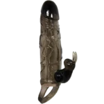 BRAVE MAN Uzatmalı Klitoris ve G-Spot Uyarıcı Titreşimli 2 in 1 Silikon Penis Kılıfı - Görsel 2