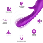 PRIME TOYS Brutal Max Klitoris ve G Nokta Uyarıcı Su Geçirmez Vibratör - Mor - Görsel 4