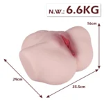 Carol - Anal Vajina Çift Girişli Titreşimli Isıtmalı Realistik Kalça Suni Vajina Mastürbatör 6.6 KG - Görsel 5