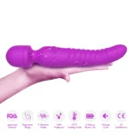PRIME TOYS Chobe Isıtmalı Çift Titreşim Motorlu Klitoris ve G Nokta Wand Orgazm Vibratör - Mor - Görsel 3