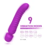 PRIME TOYS Chobe Isıtmalı Çift Titreşim Motorlu Klitoris ve G Nokta Wand Orgazm Vibratör - Mor - Görsel 4