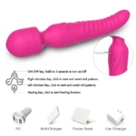 CHOBE Isıtmalı Çift Titreşim Motorlu Klitoris ve G Nokta Wand Orgazm Vibratör - Pembe - Görsel 5