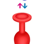 Çıkar-Tak Parlak Mavi Yuvarlak Mücevher Taşlı Kırmızı Pürüzsüz Silikon Anal Butt Plug - Küçük Boy