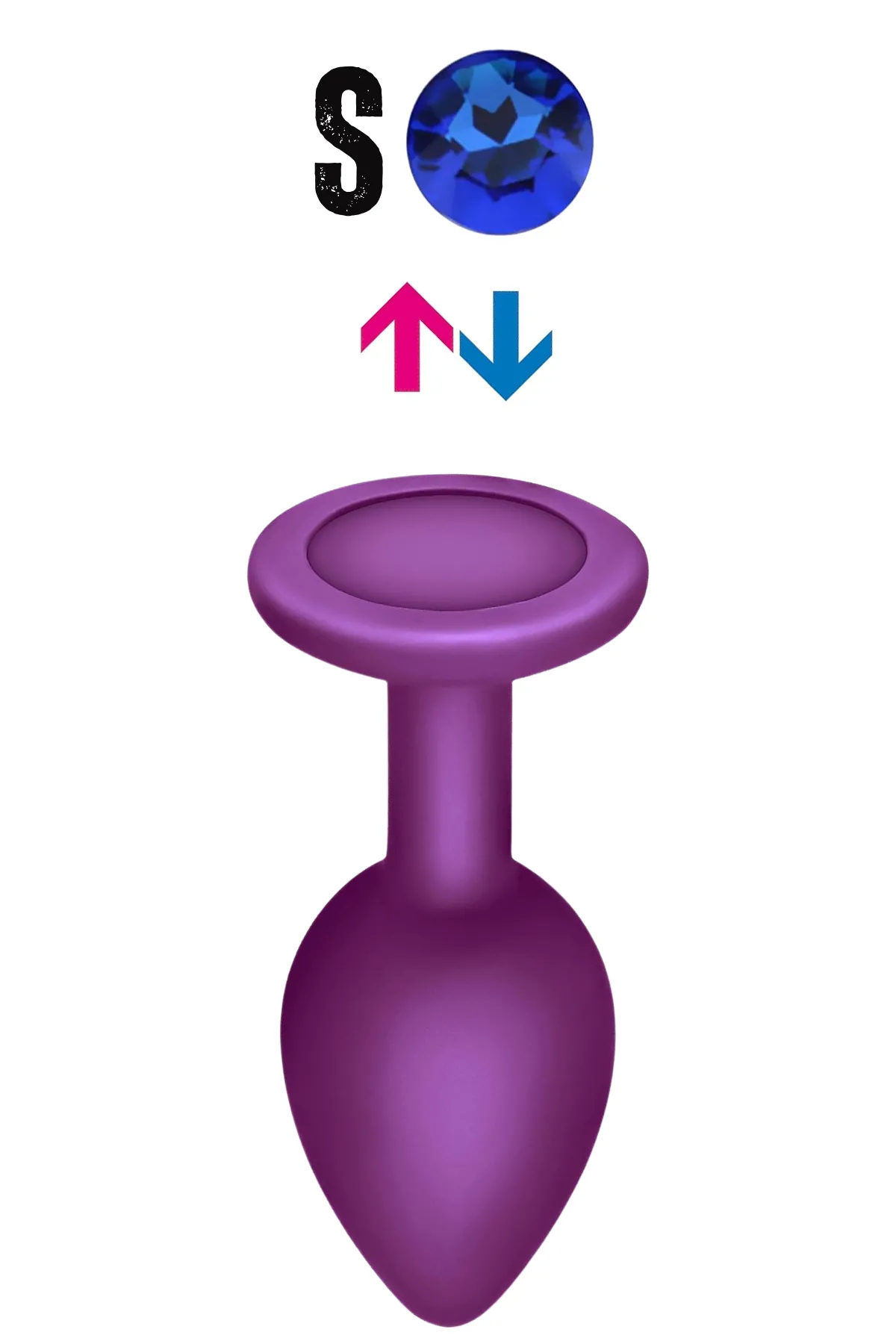 Çıkar-Tak Parlak Mavi Yuvarlak Mücevher Taşlı Mor Pürüzsüz Silikon Anal Butt Plug - Küçük Boy - 1 Çıkar-Tak Parlak Mavi Yuvarlak Mücevher Taşlı Mor Pürüzsüz Silikon Anal Butt Plug - Küçük Boy - Görsel 1