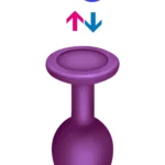 Çıkar-Tak Parlak Mavi Yuvarlak Mücevher Taşlı Mor Pürüzsüz Silikon Anal Butt Plug - Büyük Boy