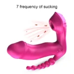 M6 Şarjlı Uzaktan Kumandalı Isıtmalı 3 in 1 Anal G-Spot Klitoris Emiş Uyarıcı Giyilebilir Vibratör - Görsel 2