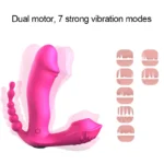 M6 Şarjlı Uzaktan Kumandalı Isıtmalı 3 in 1 Anal G-Spot Klitoris Emiş Uyarıcı Giyilebilir Vibratör - Görsel 3