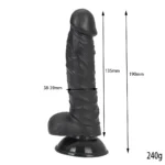 DANA Dildo Gerçekçi Et Dokusunda Realistik Zenci Penis 19 CM - Görsel 5