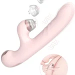 DJ Sona Şarjlı İleri Geri Hareketli ve Değiştirilebilir Başlıklı Klitoris Emiş 2 in 1 Rabbit Vibratör