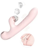 DJ Sona Şarjlı İleri Geri Hareketli ve Değiştirilebilir Başlıklı Klitoris Emiş 2 in 1 Rabbit Vibratör