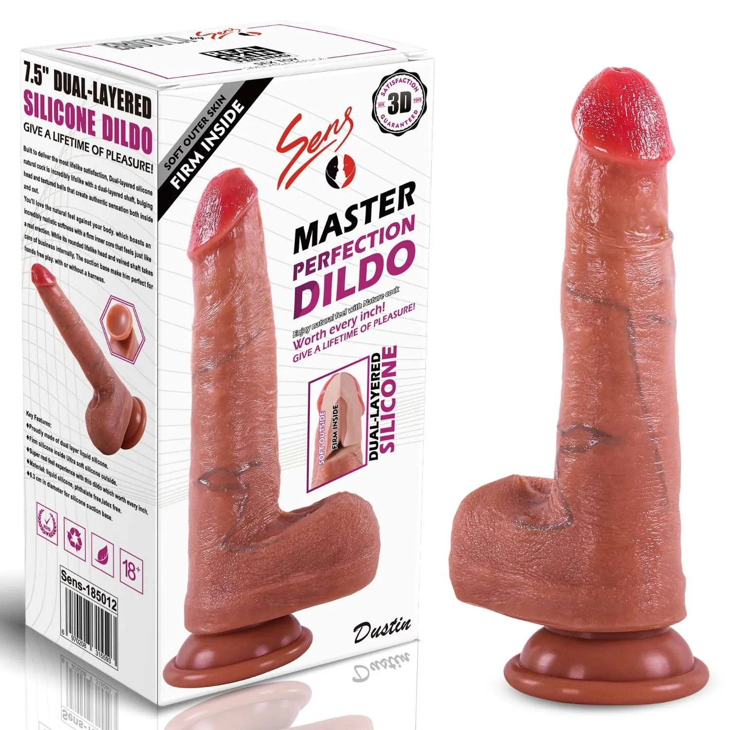 Dustin - Ultra Yumuşak Dokulu Realistik Dildo Çift Katmanlı Silikon Gerçekçi Yapay Penis 19 CM - 1 Dustin - Ultra Yumuşak Dokulu Realistik Dildo Çift Katmanlı Silikon Gerçekçi Yapay Penis 19 CM - Görsel 1