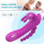 EDEN Şarjlı Anal Boncuklu 3 in 1 G Spot Üçlü Vibratör - Görsel 4