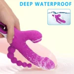 EROS Şarjlı Anal Boncuklu Emiş Güçlü 3 in 1 G Spot Üçlü Dildo Vibratör - Görsel 5