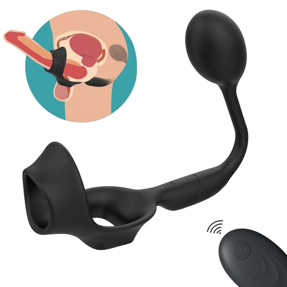 FATNES Kablosuz Kumandalı Testis ve Penis Halkalı Perine ve Prostat Uyarıcı Vibratör - 1 FATNES Kablosuz Kumandalı Testis ve Penis Halkalı Perine ve Prostat Uyarıcı Vibratör - Görsel 1