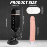 Gatling Plus Şarjlı Ayarlanabilir Vantuzlu Gerçekçi Et Dokusunda İleri Geri Hareketli Yapay Penis Vibratör - Görsel 7
