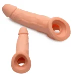 Gerçekçi Doku Penis Büyütücü ve Kalınlaştırıcı 3 CM Uzatmalı Testis Halkalı Realistik Penis Kılıfı 21 CM - Görsel 4