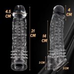 Gerçekçi Doku Penis Büyütücü ve Kalınlaştırıcı 4 CM Uzatmalı Şeffaf Realistik Penis Kılıfı 21 CM - Görsel 7