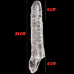Gerçekçi Doku Penis Büyütücü ve Kalınlaştırıcı 6 CM Uzatmalı Şeffaf Realistik Penis Kılıfı 25 CM - Görsel 7