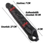 Gerçekçi Doku Penis Büyütücü ve Kalınlaştırıcı 7 CM Uzatmalı Zenci Realistik Penis Kılıfı 27 CM - Görsel 2