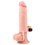 Gerçekçi Doku Penis Büyütücü Kalınlaştırıcı 3 CM Uzatmalı Klitoris Uyarıcı Titreşimli Realistik Penis Kılıfı 16 CM - Görsel 2