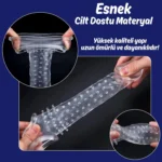 Gerçekçi Doku Penis Büyütücü ve Kalınlaştırıcı 4 CM Uzatmalı Şeffaf Realistik Penis Kılıfı 21 CM - Görsel 3