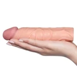 Gerçekçi Doku Penis Büyütücü ve Kalınlaştırıcı 3 CM Uzatmalı Realistik Penis Kılıfı 17 CM - Görsel 3