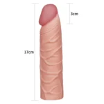 Gerçekçi Doku Penis Büyütücü ve Kalınlaştırıcı 3 CM Uzatmalı Realistik Penis Kılıfı 17 CM - Görsel 5